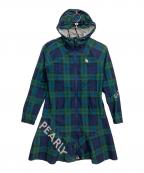 PEARLY GATESパーリーゲイツ）の古着「フルジップワンピース」｜ネイビー×グリーン