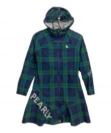 PEARLY GATES（パーリーゲイツ）の古着「フルジップワンピース」｜ネイビー×グリーン