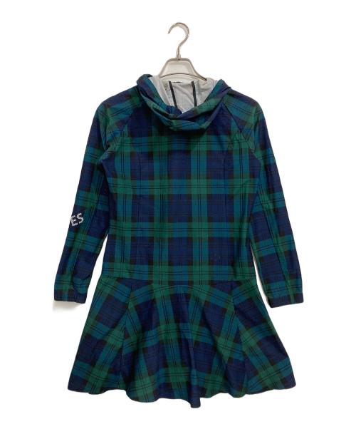 PEARLY GATES（パーリーゲイツ）PEARLY GATES (パーリーゲイツ) フルジップワンピース ネイビー×グリーンの古着・服飾アイテム