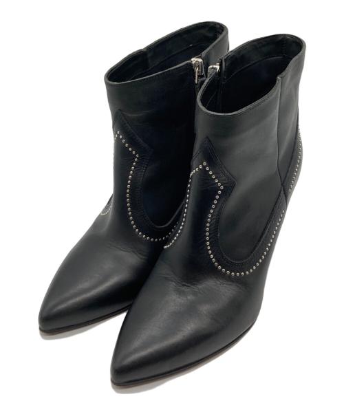BUTTERO（ブッテロ）BUTTERO (ブッテロ) スタッズショートブーツ ブラック サイズ:２３㎝の古着・服飾アイテム