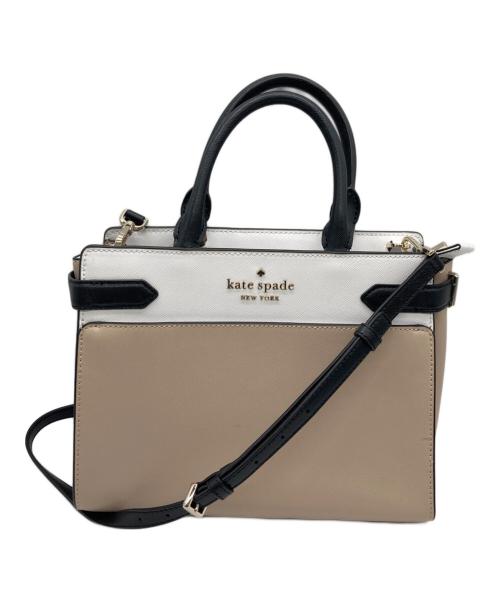 Kate Spade（ケイトスペード）Kate Spade (ケイトスペード) ステイシー カラーブロック ミディアム サッチェル ベージュ サイズ:なしの古着・服飾アイテム