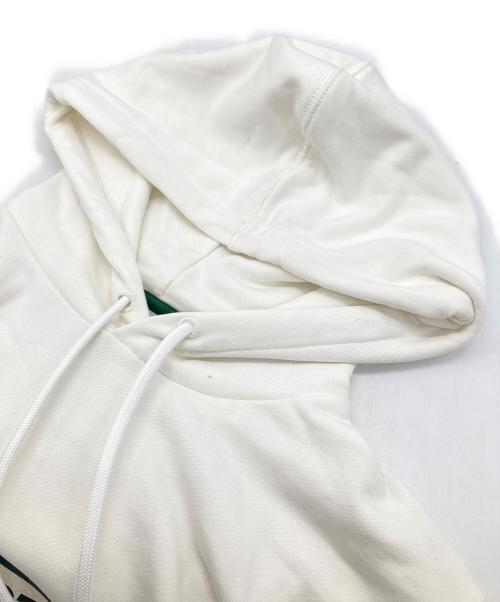 LACOSTE（ラコステ）LACOSTE (ラコステ) モノグラムレイヤードオーバルロゴスウェットフーディー ホワイト サイズ:3の古着・服飾アイテム