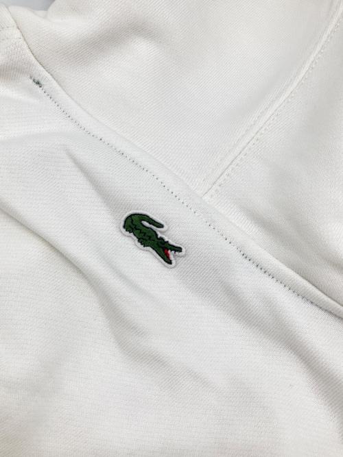 LACOSTE（ラコステ）LACOSTE (ラコステ) モノグラムレイヤードオーバルロゴスウェットフーディー ホワイト サイズ:3の古着・服飾アイテム