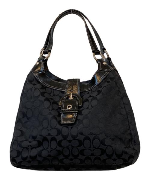 COACH（コーチ）COACH (コーチ) ソーホーシグネチャーラージホーボー バッグ ブラック サイズ:なしの古着・服飾アイテム
