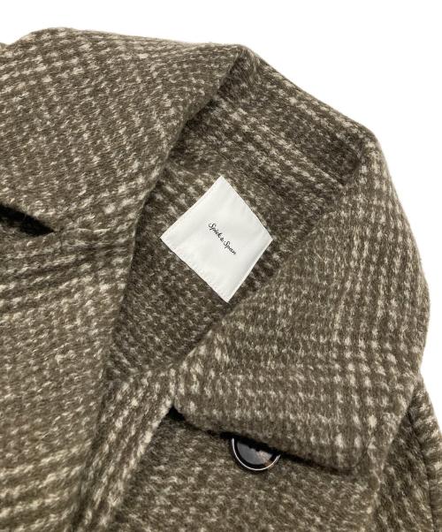 Spick and Span（スピック＆スパン）Spick and Span (スピックアンドスパン) Wスライバーチェックハーフコート ブラウン サイズ:36の古着・服飾アイテム