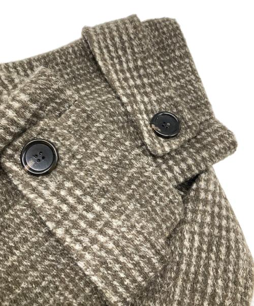 Spick and Span（スピック＆スパン）Spick and Span (スピックアンドスパン) Wスライバーチェックハーフコート ブラウン サイズ:36の古着・服飾アイテム
