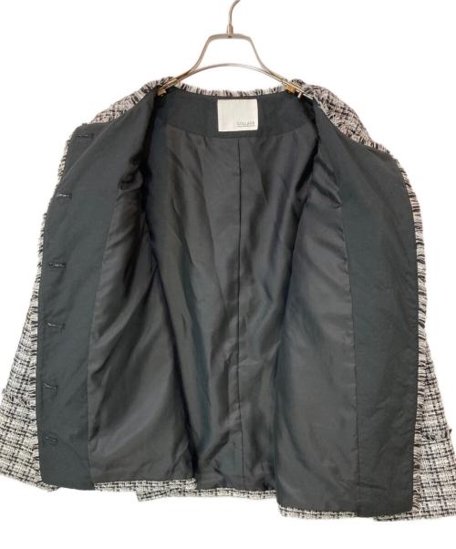 COLLAGE GALLARDAGALANTE（コラージュ ガリャルダガランテ）COLLAGE GALLARDAGALANTE (コラージュ ガリャルダガランテ) 金釦ツイードジャケット ブラック サイズ:FREEの古着・服飾アイテム