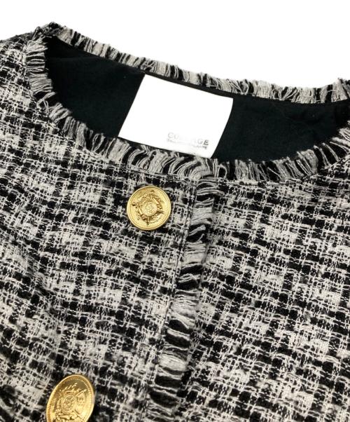 COLLAGE GALLARDAGALANTE（コラージュ ガリャルダガランテ）COLLAGE GALLARDAGALANTE (コラージュ ガリャルダガランテ) 金釦ツイードジャケット ブラック サイズ:FREEの古着・服飾アイテム