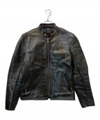VANSONバンソン）の古着「TYPE B シングルライダースジャケット」｜ブラック