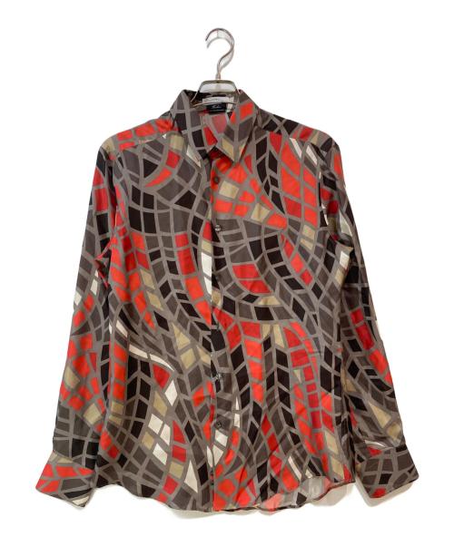 VERSACE（ヴェルサーチェ）VERSACE (ヴェルサーチェ) シルク総柄シャツ レッド サイズ:40の古着・服飾アイテム