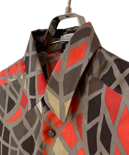 VERSACE（ヴェルサーチェ）VERSACE (ヴェルサーチェ) シルク総柄シャツ レッド サイズ:40の古着・服飾アイテム