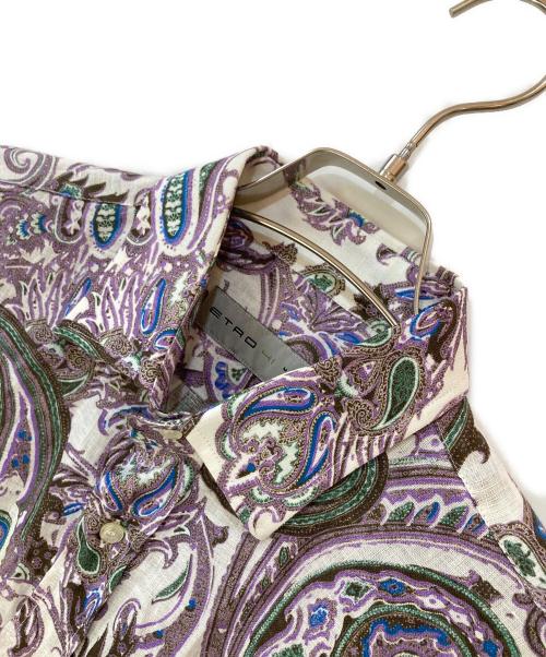 ETRO（エトロ）ETRO (エトロ) ペイズリー柄リネンシャツ パープル サイズ:なしの古着・服飾アイテム