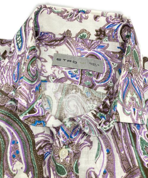 ETRO（エトロ）ETRO (エトロ) ペイズリー柄リネンシャツ パープル サイズ:なしの古着・服飾アイテム
