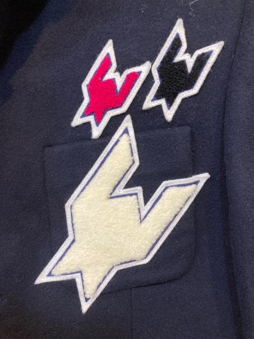 KRIS VAN ASSCHE（クリス ヴァン アッシュ）KRIS VAN ASSCHE (クリス ヴァン アッシュ) ワッペン装飾ウールテーラードジャケット ネイビー サイズ:50の古着・服飾アイテム