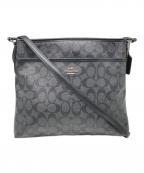 COACHコーチ）の古着「シグネチャー ショルダーバッグ」｜ブラック