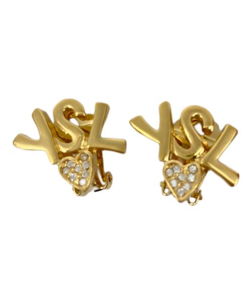 Yves Saint Laurent（イヴサンローラン）Yves Saint Laurent (イヴサンローラン) YSLハートモチーフイヤリング ゴールドカラー サイズ:なしの古着・服飾アイテム