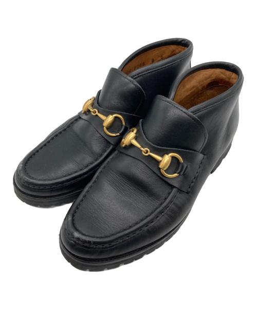 GUCCI（グッチ）GUCCI (グッチ) ホースビットモカシンブーツ ブラック サイズ:6の古着・服飾アイテム