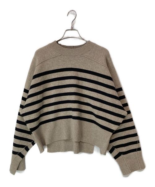 rag&bone（ラグアンドボーン）rag&bone (ラグアンドボーン) Bridget Stripe Wool Crew ニット ベージュ×ブラック サイズ:Sの古着・服飾アイテム