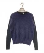 Demi-Luxe Beamsデミルクス ビームス）の古着「フラッフィー ボートネック ニット」｜ブラック×グレー