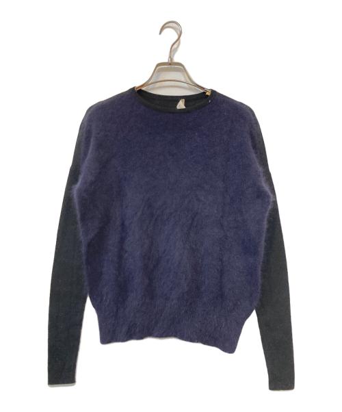 Demi-Luxe Beams（デミルクス ビームス）Demi-Luxe BEAMS (デミルクス ビームス) フラッフィー ボートネック ニット ブラック×グレー サイズ:Freeの古着・服飾アイテム