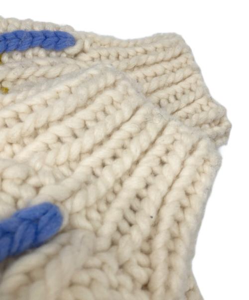 Cara BY KATRIN TOKYO（カーラバイカトリントーキョー）Cara by Katrin TOKYO (カーラバイカトリントーキョー) handmade check knit cardigan アイボリー サイズ:CARAの古着・服飾アイテム