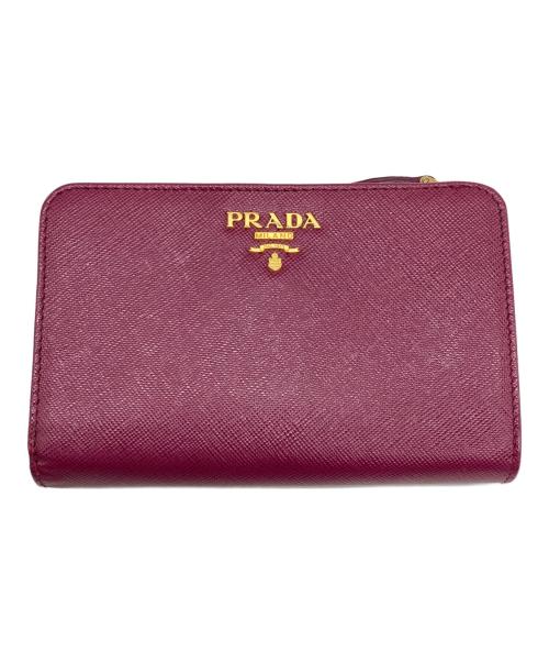 PRADA（プラダ）PRADA (プラダ) SAFFIANO METAL 2つ折り財布 パープル サイズ:なしの古着・服飾アイテム