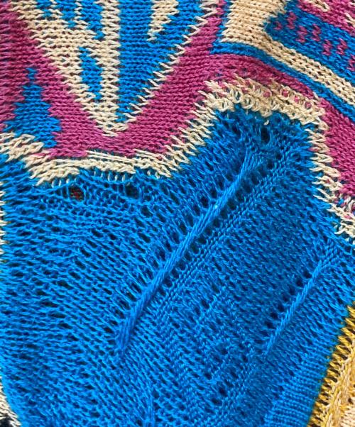 Coogi（クージー）Coogi (クージー) 3D 半袖ニット マルチカラー サイズ:Sの古着・服飾アイテム
