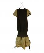 sacaiサカイ）の古着「MA-1 ドッキングニットワンピース」｜ブラウン×カーキ