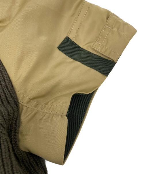 sacai（サカイ）sacai (サカイ) MA-1 ドッキングニットワンピース ブラウン×カーキ サイズ:1の古着・服飾アイテム
