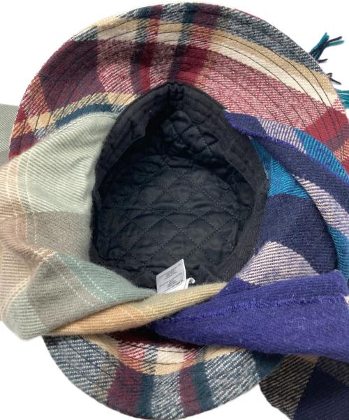 MARINE SERRE（マリーンセル）MARINE SERRE (マリーンセル) チェックバケットスカーフハット ネイビー×ベージュ サイズ:Mの古着・服飾アイテム