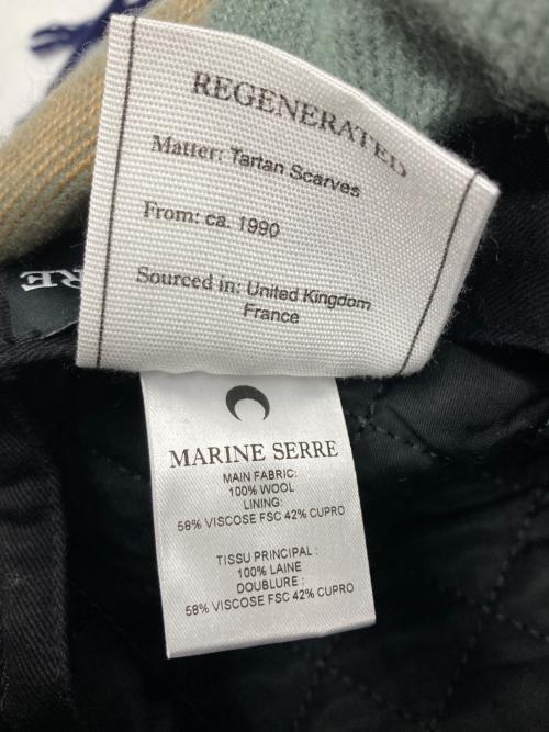 MARINE SERRE（マリーンセル）MARINE SERRE (マリーンセル) チェックバケットスカーフハット ネイビー×ベージュ サイズ:Mの古着・服飾アイテム