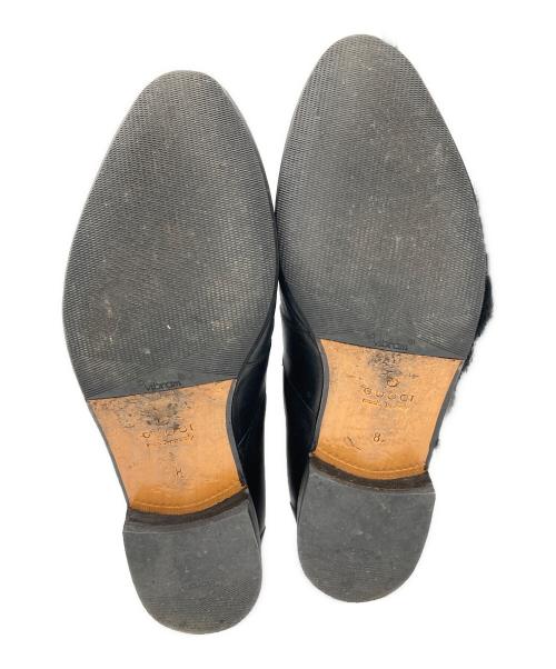 GUCCI（グッチ）GUCCI (グッチ) エンボスロゴ ローファー ブラック サイズ:8の古着・服飾アイテム