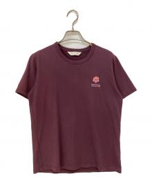 beautiful people（ビューティフルピープル）の古着「suvin pima jersey flower emb T-shirt」｜ボルドー