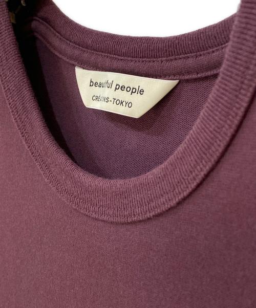 beautiful people（ビューティフルピープル）beautiful people (ビューティフルピープル) suvin pima jersey flower emb T-shirt ボルドー サイズ:170の古着・服飾アイテム