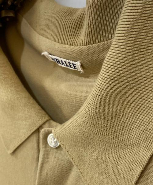 AURALEE（オーラリー）AURALEE (オーラリー) HIGH GAUGE PIQUE DOUBLE CLOTH POLO ポロシャツ ベージュ サイズ:4の古着・服飾アイテム