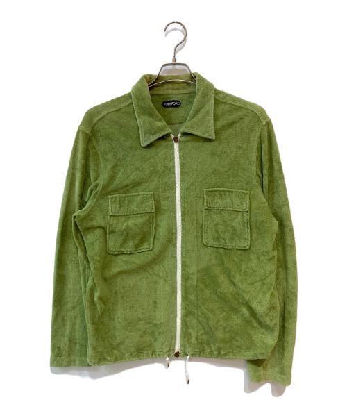 TOM FORD（トムフォード）TOM FORD (トムフォード) パイル地ジップアップジャケット ベージュ サイズ:SIZE 48の古着・服飾アイテム