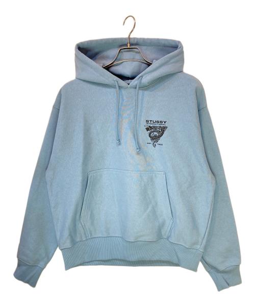 stussy（ステューシー）stussy (ステューシー) Dragon Hoodie/ドラゴンフーディー ブルー サイズ:Mの古着・服飾アイテム