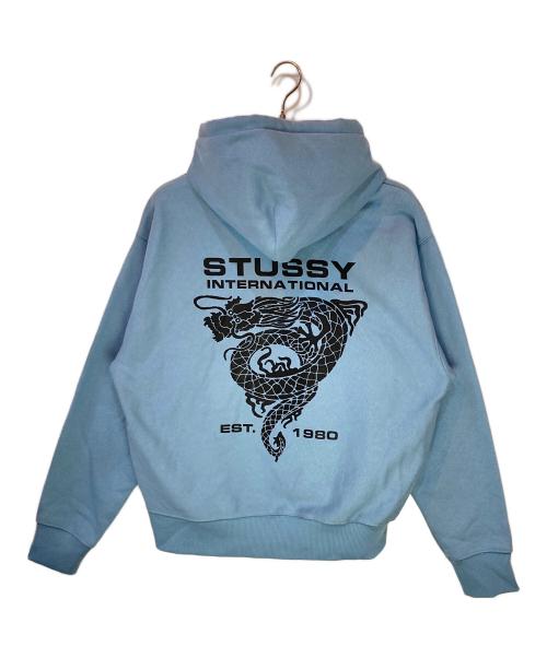 stussy（ステューシー）stussy (ステューシー) Dragon Hoodie/ドラゴンフーディー ブルー サイズ:Mの古着・服飾アイテム