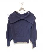 Nobleノーブル）の古着「片畦ケープカラープルオーバー」｜ネイビー