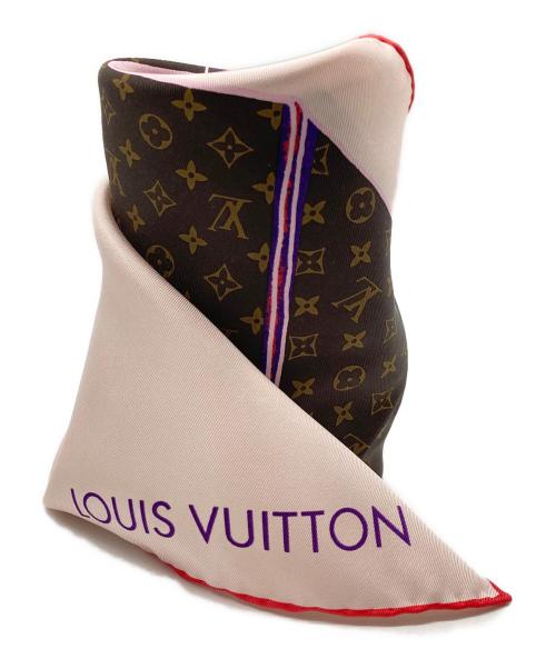 LOUIS VUITTON（ルイ ヴィトン）LOUIS VUITTON (ルイ ヴィトン) モノグラム キーポル柄 スカーフ ブラウン×ピンク サイズ:なしの古着・服飾アイテム