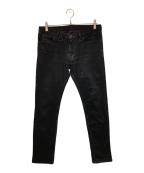 NUMBER (N)INEナンバーナイン）の古着「ハート涙パッチ スキニーブラックデニムパンツ」｜ブラック