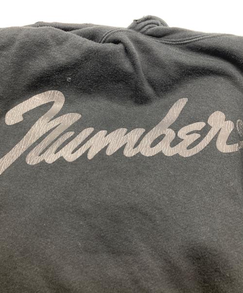 NUMBER (N)INE（ナンバーナイン）NUMBER (N)INE 05AW THE HIGH STREETS Fender Logo Raglan Damaged hooded sweatshirt/フェンダーロゴ ラグラン ダメージ加工 フード付きスウェットシャツ サイズ:2の古着・服飾アイテム