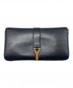 Saint Laurent Parisサンローランパリ）の古着「Yライン ジップアラウンドウォレット」｜ブラック