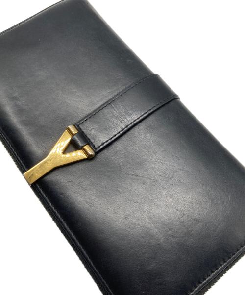 Saint Laurent Paris（サンローランパリ）Saint Laurent Paris (サンローランパリ) Yライン ジップアラウンドウォレット ブラック サイズ:なしの古着・服飾アイテム