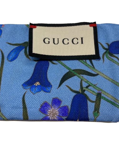 GUCCI（グッチ）GUCCI (グッチ) フローラプリントシルク ネックボウ ブルー サイズ:なしの古着・服飾アイテム