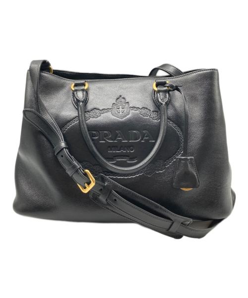 PRADA（プラダ）PRADA (プラダ) SAFFIANO SOFT サフィアーノソフト 2WAYトートバッグ ブラック サイズ:なしの古着・服飾アイテム