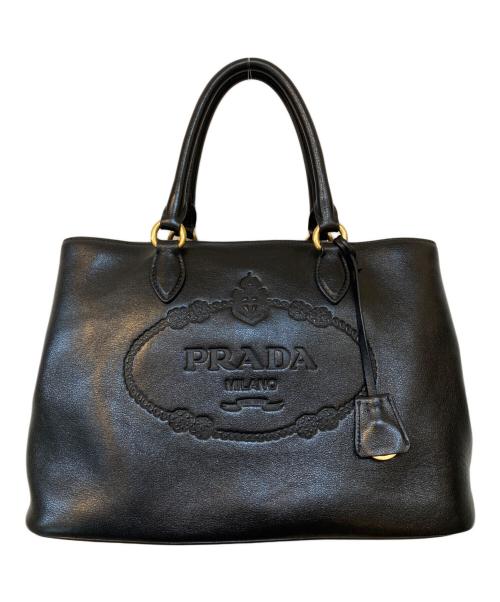 PRADA（プラダ）PRADA (プラダ) SAFFIANO SOFT サフィアーノソフト 2WAYトートバッグ ブラック サイズ:なしの古着・服飾アイテム
