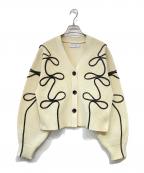 Adam et Ropeアダム エ ロペ）の古着「ラインニットカーディガン」｜アイボリー