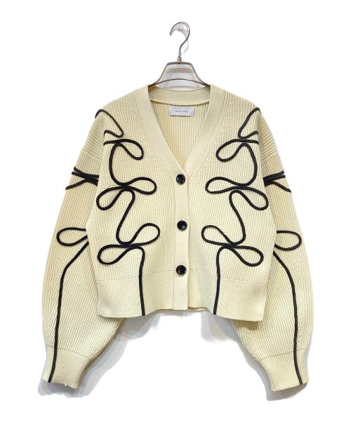 Adam et Rope（アダム エ ロペ）Adam et Rope (アダム エ ロペ) ラインニットカーディガン アイボリー サイズ:FREEの古着・服飾アイテム