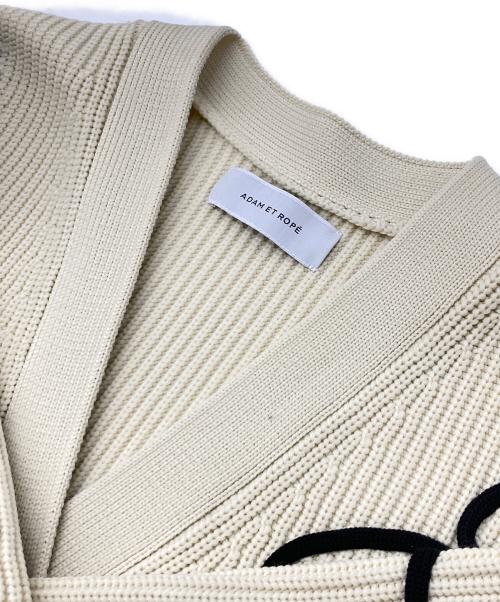 Adam et Rope（アダム エ ロペ）Adam et Rope (アダム エ ロペ) ラインニットカーディガン アイボリー サイズ:FREEの古着・服飾アイテム